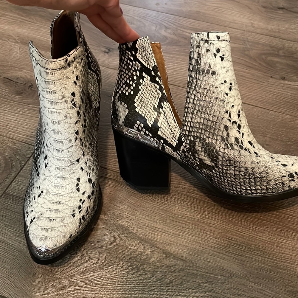 Jeffrey Campbell Cromwell Booties - Snakeskin